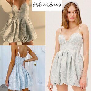 For Love & Lemons Lydia Party Dress Bubbke Jacquard Rhinestone trim Metallic M